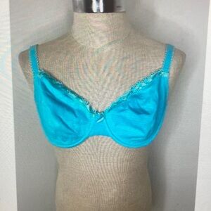 Turquoise Lace-Trim Underwire Bra - Women Intimates
